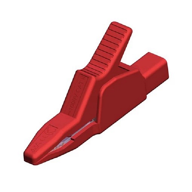 Crocodileclip isolated ø4mm red - Heavy-duty 34A/1000V