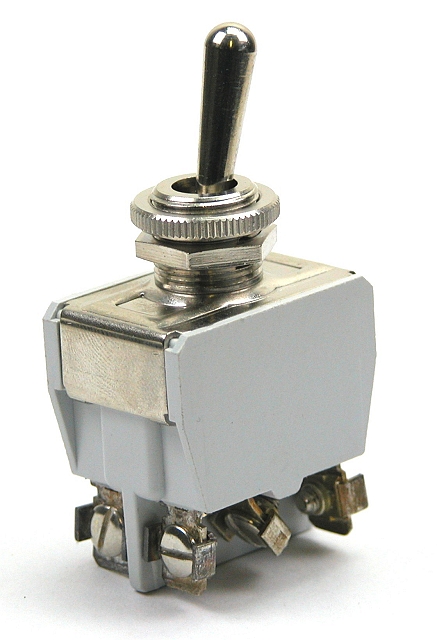 Toggle switch 10A/250Vac 2-pole  - on-off-on screw terminal