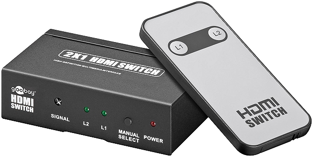 HDMI switch 2x ingang / 1x uitgang - zwart