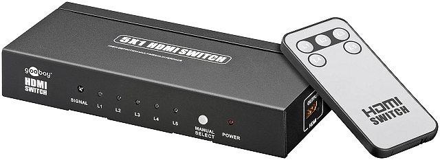 HDMI switch 5x ingang / 1x uitgang - zwart