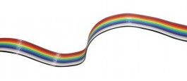 x30,5m Bandkabel AWG28 regenboog - 10 aderig