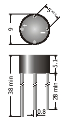 Brugcel 1,5A 250V rond - 4mm aansluitingen - uilopend