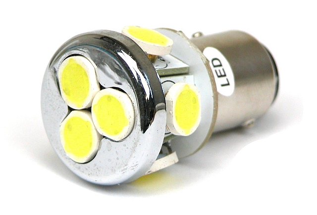 Auto LED lamp BA15d 12V-14,2V 1,4W 360° 7000K 75lm - uitlopend