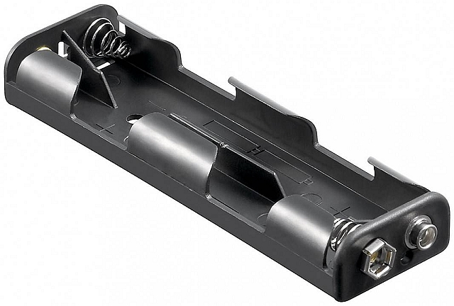 Batteryholder 4x AA-cells with snap terminal (2x2)