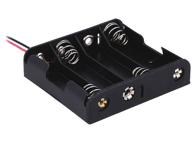 Batteryholder 4x AA-cells with wires(1x4)