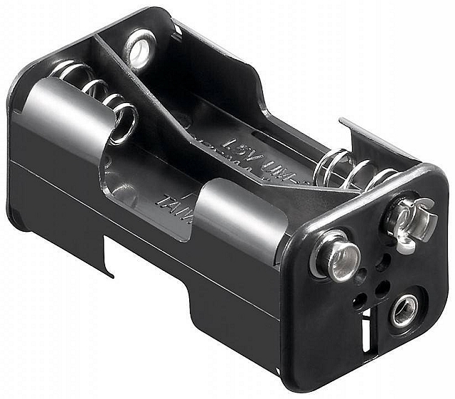 Batteryholder 4x AA-cells with snap terminal (2x2)