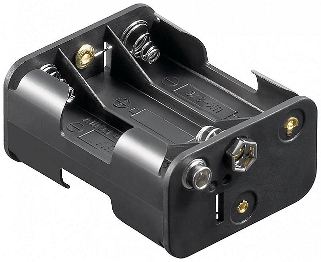 Batterijhouder 6x Penlight (AA) drukknopaansluiting (2x3)