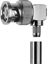BNC plug male crimp angled 50 Ohm - RG 223