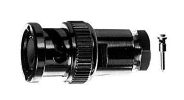 BNC steker male soldeer 50 Ohm - RG 174 - messing - uitlopend