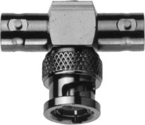BNC T-stuk male - 2xfemale - 50 Ohm