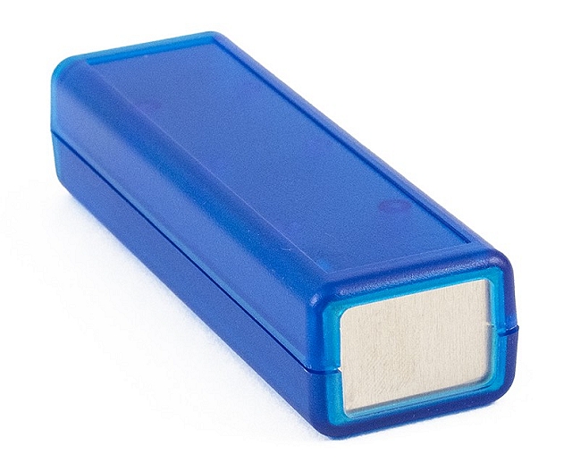 Enclosure Hand-Held 114x36x25mm transl.blue with lose alumpanels