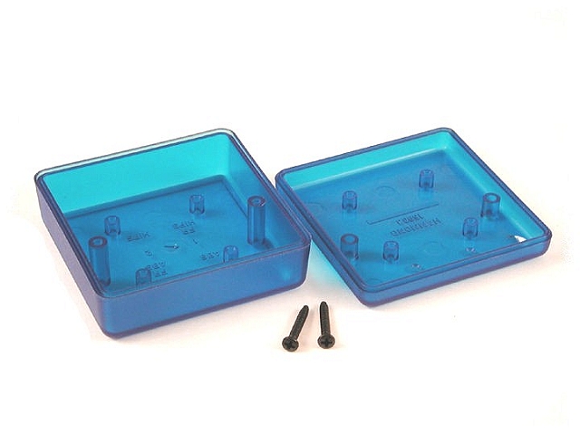 Behuizing Hand-Held 66 x 66 x 28mm - transp. blauw