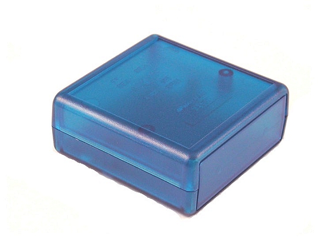 Enclosure Hand-Held 66 x 66 x 28mm transl.blue with lose panels