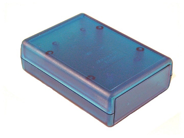 Enclosure Hand-Held 92 x 66 x 28mm transl. blue with lose panels