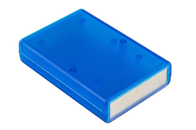 Behuizing Hand-Held 95 x 76 x 30mm - transp.blauw met losse alum. panelen