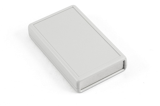 Enclosure Hand-Held 112x66x21mm grey with batterydoor + alum.panel
