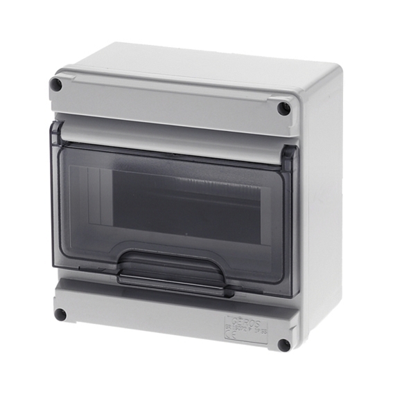 Wall Mount Module enclosure - 6-8 moduls with door - IP-65 - grey