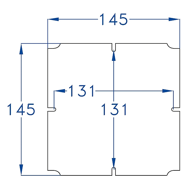 Montageplaat 145 x 145mm