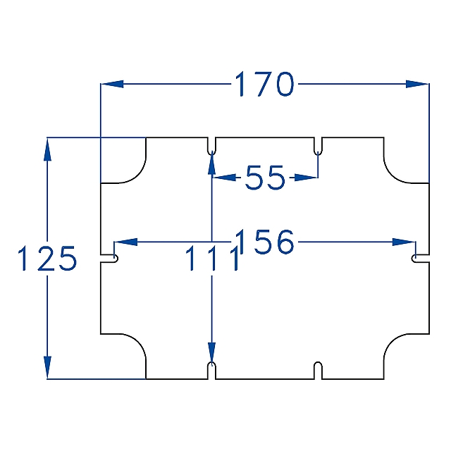 Montageplaat 170 x 125mm