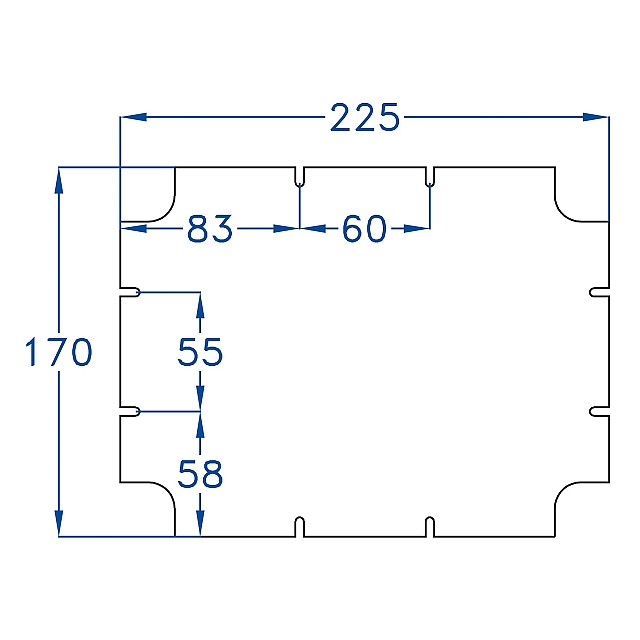 Montageplaat 225 x 170mm