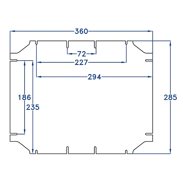 Montageplaat 360 x 285mm