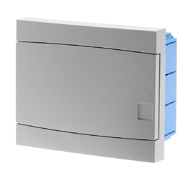Flush Mount Module enclosure - 8 moduls with grey door - grey
