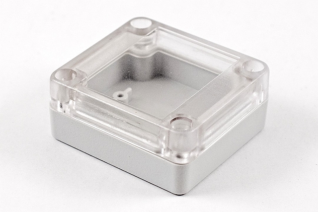 Enclosure 65x60x40mm Polycarbonat white with clear lid - IP65
