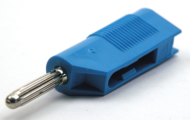 Laborstecker ø4mm mit turmsteck - blau