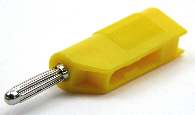 Laborstecker ø4mm mit turmsteck - gelb