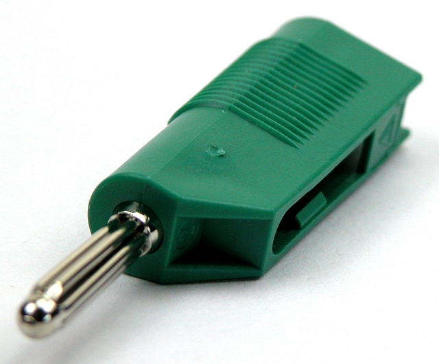 Laborstecker ø4mm mit turmsteck - grün