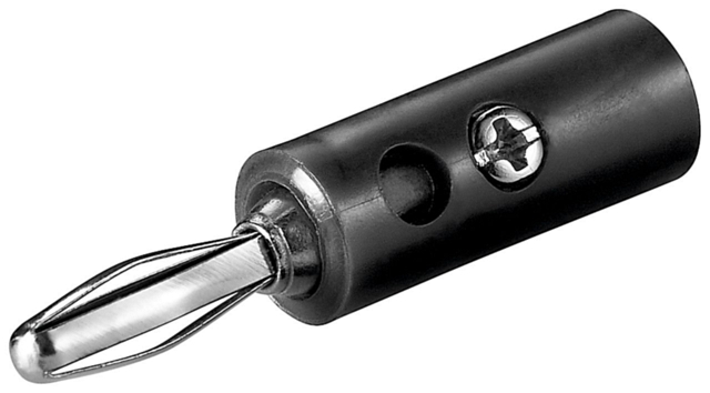 Laborstecker ø4mm - schwarz - Low-Cost