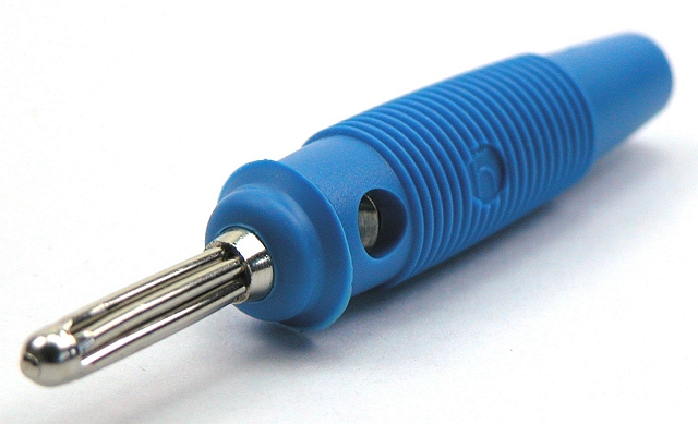 Labory plug ø4mm with side-entry solder - blue