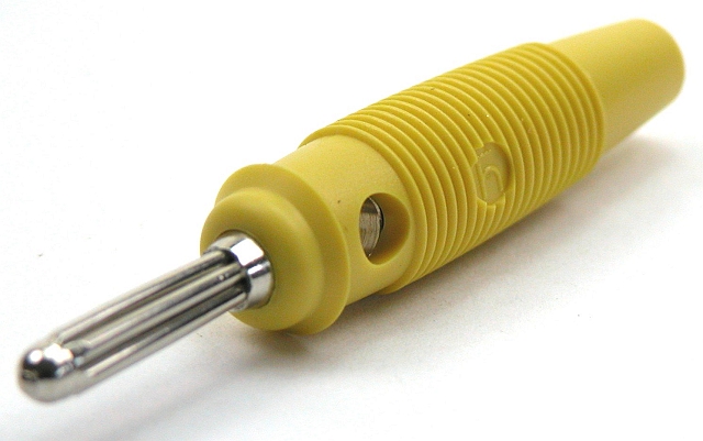 Labory plug ø4mm with side-entry solder - yellow