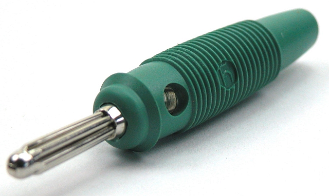 Labory plug ø4mm with side-entry solder - green