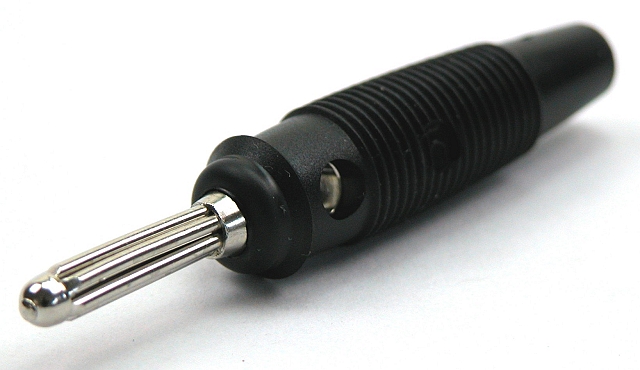 Laborstecker ø4mm mit querloch - schwarz