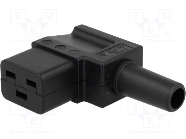 Powerplug C19 3-pole 16A 3-pole angled