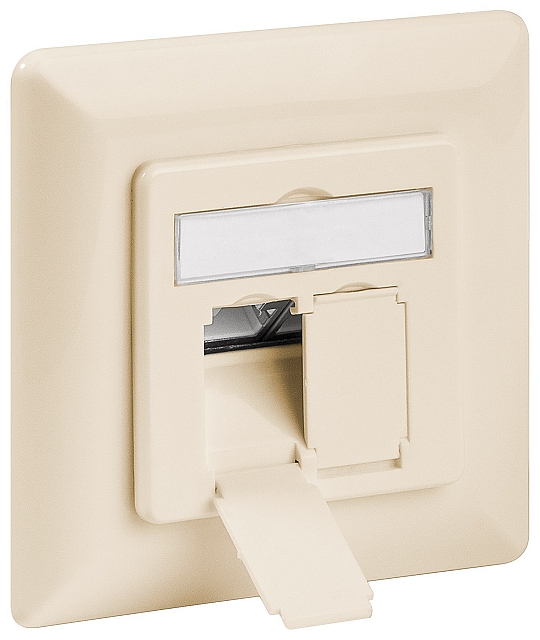 Inbouwdoos Cat6 2xRJ-45 afgeschermd 250MHz - beige