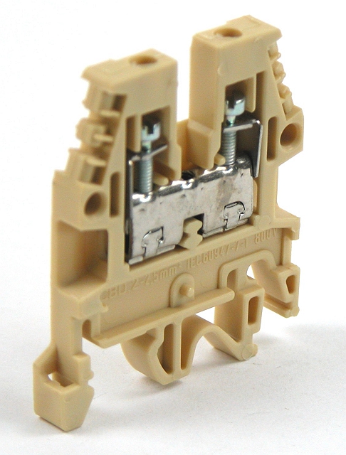 DIN-Rail aansluitklem max 2,5mm² - 5mm breed