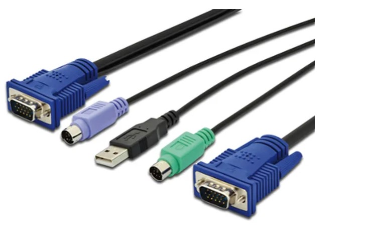 Octopus kabel VGA/Muis/Keyboard M/M 1,8m - zwart