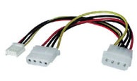 PC powercable intern 1x5,25" -> "1x5,25" + 1x 3,5 - 0,13m