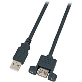 USB2.0 verlengkabel met bevestiging - zwart - 3m