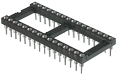 IC-voet met gedraaide contacten, verguld 8p e=7,62mm