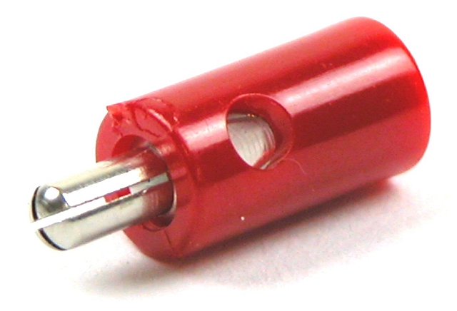 Labory plug ø2,6mm with side-entry - red