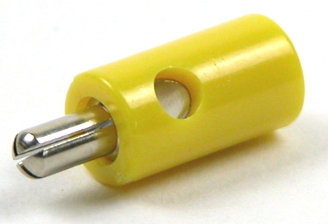 Laborstecker ø2,6mm mit querloch - gelb