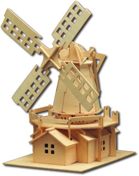 Houten bouwplaat - Windmolen