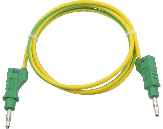 PVC Meetsnoer 1m met 2x banaansteker - geel/groen