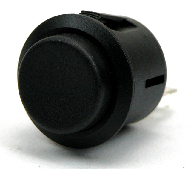 Drucktaster 1xNO 6A 250V ø23mm - schwarz