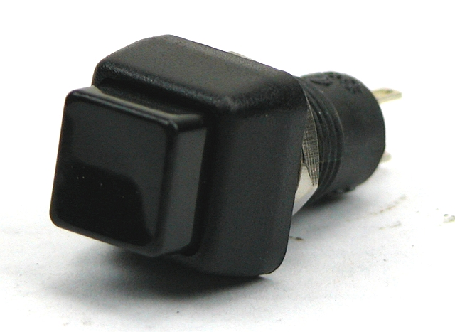 Pressureswitch 14,8x14,8mm 1A/250V off - momentary - black