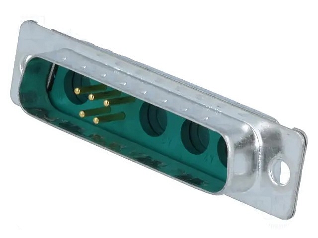 Sub-D 25 size Male solder with 4 high current contacts