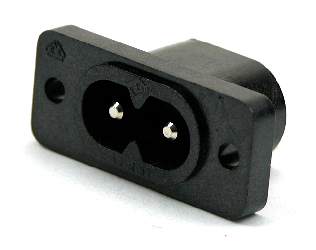 Panelmount male 2-polig 250/V2,5A - 1mm
